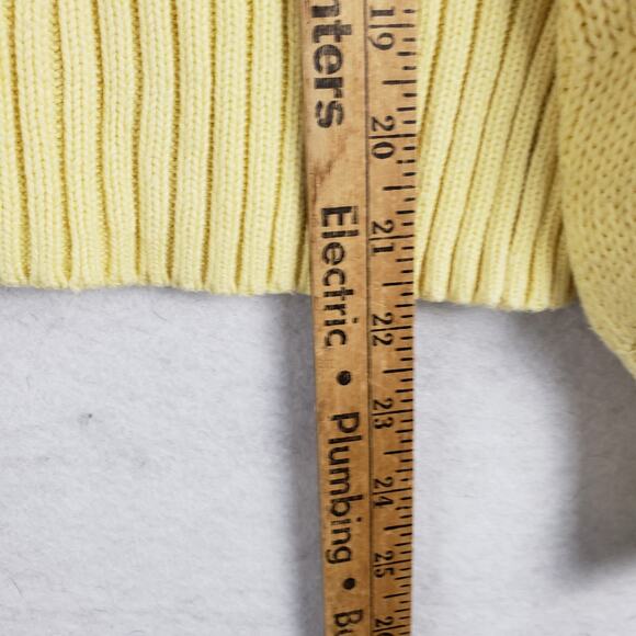 Andrew Marc Women's M Balloon Sleeve Loose Knit Sweater Yellow Coastal Grandma - Picture 5 of 9